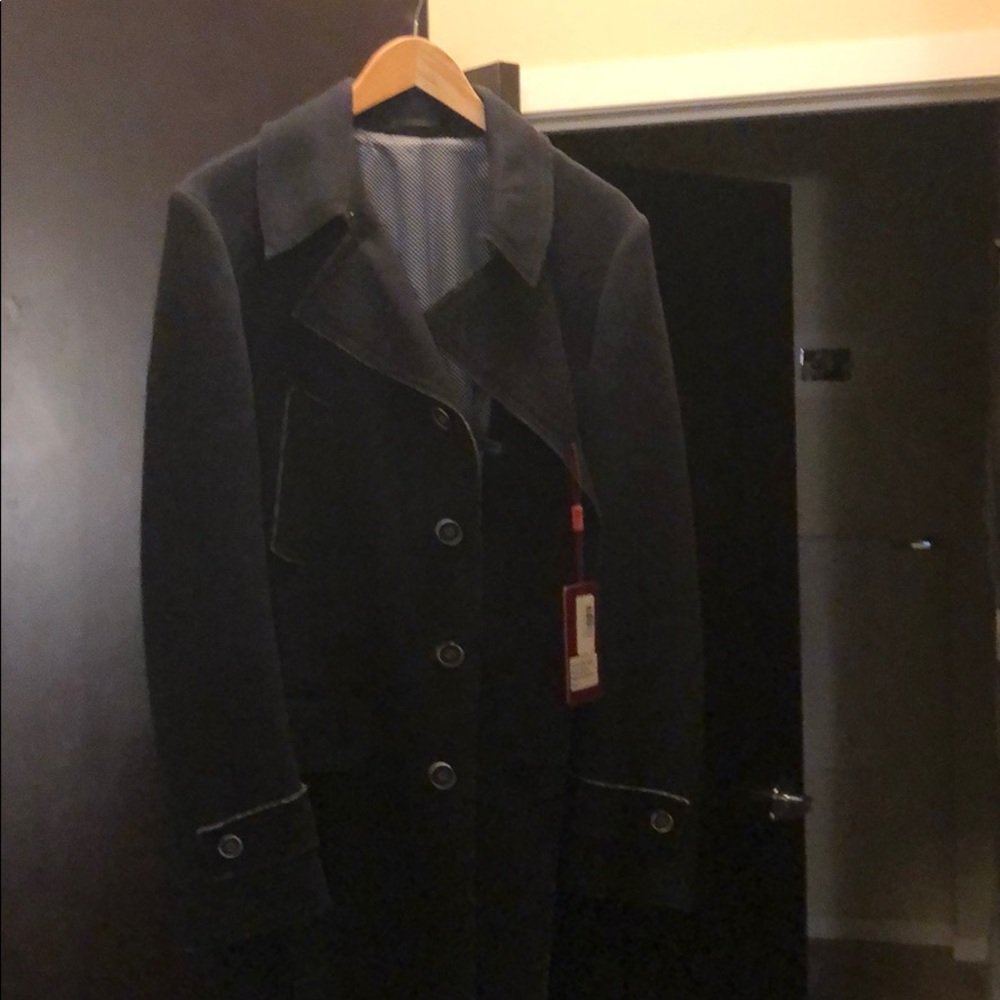 Renoir Blazer Dark Blue Long Business Coat - Small